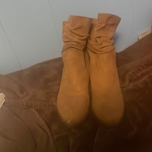 Brown, heeled booties